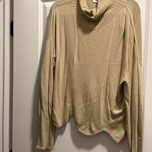 Elegant Tan Cowl Neck Sweater